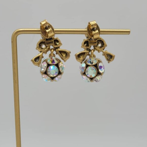 J Crew Gold Tone AB Crystal Ball Earrings - Picture 6 of 7